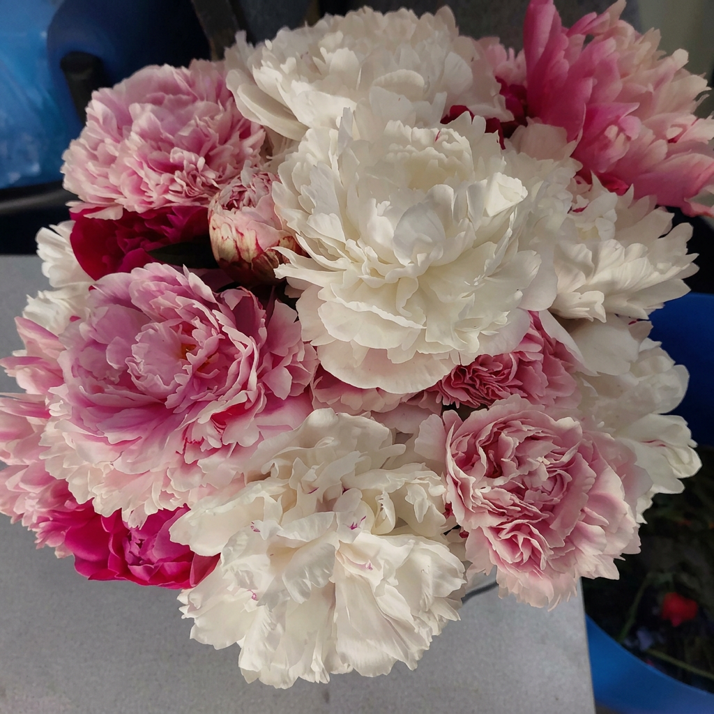 Enhanced peony bouquet